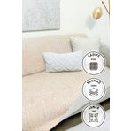 Favora 170x210 Bej Kaymaz Taban Süngerli Kadife Koltuk Çekyat Örtüsü