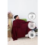 Favora Biocotton Triko Bordo Ponponlu Örgü TV Battaniyesi