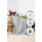 Favora Biocotton Triko Gri Ponponlu Örgü TV Battaniyesi