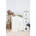 Favora Biocotton Triko Krem Ponponlu Örgü TV Battaniyesi