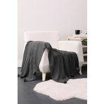 FAVORA Biocotton Triko Ponponlu Tv Battaniyesi - Antrasit F1673