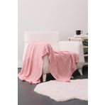 Favora Biocotton Triko Pudra Ponponlu Örgü TV Battaniyesi