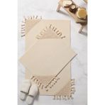 FAVORA Egebella Dantelli Lüx Kaydırmaz Taban 2'li Banyo Paspas Takımı - Bej, 60x100 cm ve 50x60 cm, F1591
