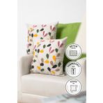 Favora Flower 42x42 Keten Punch Nakışlı 2'li Kırlent Kılıfı
