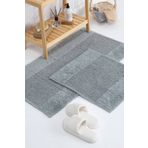 Favora Iva Home Tufting %100 Natural Pamuk Antrasit 2'li Banyo Paspas Takımı