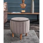 Favora Lindy Puf - Gri - 40 x 42