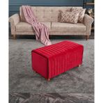 Favora Mabel Puf - Kırmızı - 80 x 40