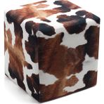 Favora Milky Puf - Kahverengi - Beyaz - 40 x 42