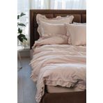 Favora Naturis Bej Premium %100 Pamuk Fırfırlı Çift Kişilik Nevresim Takımı