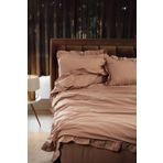 Favora Naturis Kahve Premium %100 Pamuk Fırfırlı Çift Kişilik Nevresim Takımı