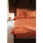 Favora Naturis Kiremit Premium %100 Pamuk Fırfırlı Çift Kişilik Nevresim Takımı