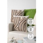 Favora Ocean 42x42 Kahverengi Keten Punch Nakışlı 2'li Kırlent Kılıfı