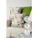 Favora Olivya 42x42 Mavi Keten Punch Nakışlı 2'li Kırlent Kılıfı