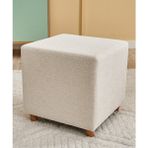 Favora Ranma Ahşap Ayaklı Puf - Krem - 40 x 40