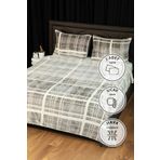Favora Woolly Vizon 3 Parça Çift Kişilik Battaniye Yatak Örtüsü Seti