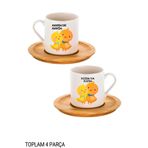 Favori Gift Annem de Annem - Kızım da Kızım Baskılı Kahve Fincanları, 2'li Kahve Fincan Takımı, 80ml