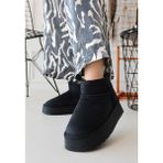 Favori Shoes Kadın Taba Kalın Taban Süet Bot Platform Topuklu Içi Kürklü Ug Model Bot & Bootie - 0 - Siyah