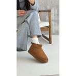 Favori Shoes Kadın Taba Kalın Taban Süet Bot Platform Topuklu Içi Kürklü Ug Model Bot & Bootie - 097 Taba