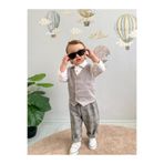 favorimkids Erkek Bebek Özel Gün Takımı 3’lü Gömlek Yelek Pantolon Kareli