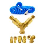 favorisepetim Yüksek Kalite Havalı Kompresörler Için 2'li Dağıtıcı Ve Hava Giriş Rekorları 3/8'' 15 Metre Hortum