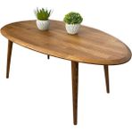 Faw Decor Asimetrik Oval Masif Ahşap Orta Sehpa - Ceviz