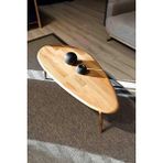 Faw Decor Doğal Ahşap Asimetrik Orta Sehpa – Oval Tasarım, Iskandinav Stili - naturel