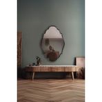 Faw Decor Modern Dekoratif Ahşap Çerçeveli Duvar Aynası - Antrasit - 51x76