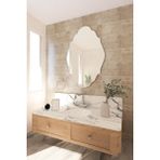 Faw Decor Modern Dekoratif Ahşap Çerçeveli Duvar Aynası - Beyaz - 62x89