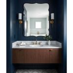 Faw Decor Premium Şık Asimetrik Ahşap Çerçeveli Ayna Ev Dekoru Estetik Duvar Aynası Banyo Aynası - Antrasit - 150x90