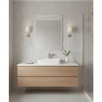 Faw Decor Premium Şık Asimetrik Ahşap Çerçeveli Ayna Ev Dekoru Estetik Duvar Aynası Banyo Aynası - Beyaz - 150x90