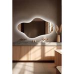 Fawdecor Asimetrik LED Aydınlatmalı Dekoratif Duvar Banyo Hol Salon Aynası