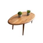 Fawdecor Asimetrik Masif Ahşap Modern İskandinav Oval Açık Meşe / Ceviz / Kestane / Antrasit Orta Sehpa