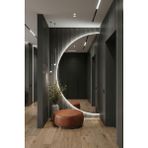 FAWdecor Modern LED Aydınlatmalı Yarım Ay Dekoratif Duvar Boy Aynası – Minimal & Lüks Tasarım - Beyaz - 45 cm x 90 cm