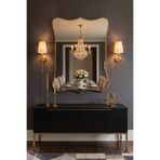 Fawdecor Modern Organik Tasarım Ahşap Çerçeveli Dekoratif Duvar Aynası