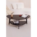 FAWdecor Modern Oval Orta Sehpa | Alt Raflı Salon Sehpası | Minimal & Şık Tasarım - Siyah