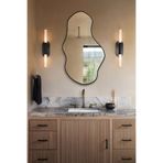 Fawdecor Modern Tasarım Ahşap Çerçeveli Asimetrik Dekoratif Ayna