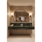 Fawdecor Organik Form Ahşap Çerçeveli Dekoratif Duvar Aynası Salon Antre Yatak Odası Dresuar Aynası