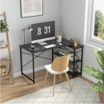Faween 89312 120CM Çalışma Masası Bilgisayar Masası Oyuncu Masası Ders Laptop Lefkas Siyah - 120x90cm