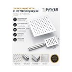 FAWER Faucet & Shower Fawer Tepe Duş Başlığı Seti Karepaslanmaz Çelik