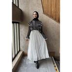 Faya Boutique Beyaz crush vual keten etek