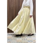 Faya Boutique Sarı Ceinture Kemerli Keten Etek