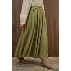 Faya Boutique Yeşil Ceinture Kemerli Keten Etek