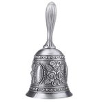 Fayemint El zili, el masa çanı, klasik çinko alaşım çan zili, resepsiyonda akşam yemeği için masa zili, otel servisi, düğün etkinlikleri (gümüş)