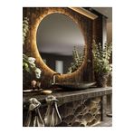 FAYMEND 90 cm Günışığı Ledli Yuvarlak Banyo Aynası/ Makyaj Aynası