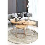 FAYMEND Giant Lüks 3'lü Orta Sehpa Modern Cappuccino Atlantik Çam