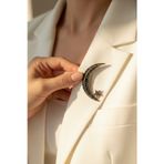FAYRA ACCESSORIES Zirkon Taşlı Ay Yıldız Broş