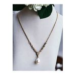 FAYRA ACCESSORIES Zirkon Taşlı Su Yolu Zincirli Mayorka İnci Kolye