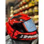 Fazer Siyah Vizör Fantastic Red Shinny Full Face Güneş Vizörlü Motosiklet Kaskı - Turuncu