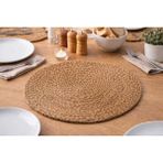 FBA Home Decor 4\'lü Amerikan Servis – Doğal Hasır Yuvarlak Masa Sunumluğu 35 cm