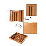 FBA Home Decor Bambu Ayarlanabilir Çekmece İçi Kaşıklık ve Çatal-Bıçak Düzenleyici